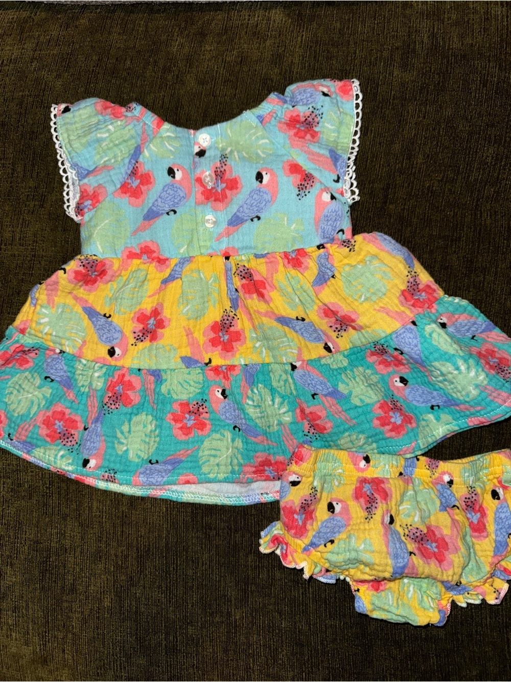 Baby Starters Multicolor Tropical Print Baby Dress - Picture 2 of 4